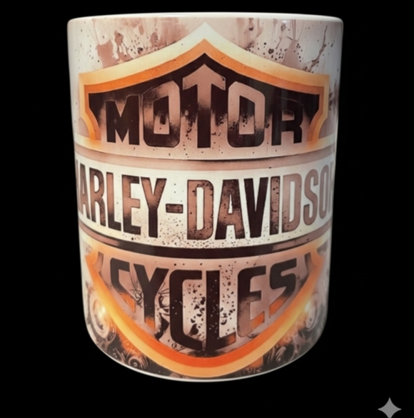 Harley-Davidson Other - Harley-Davidson Ceramic Mug with Orange and Black Emblem